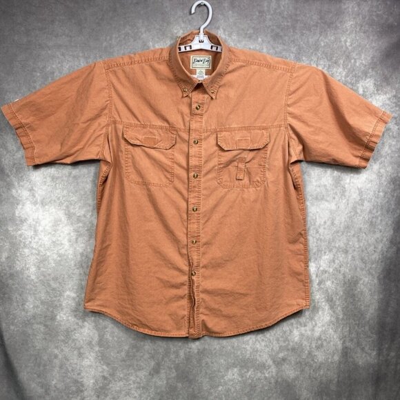 Bimini Bay Outfitters Button Down Shirt Mens XL Orange/Red Hiking Outdoors - Picture 1 of 13